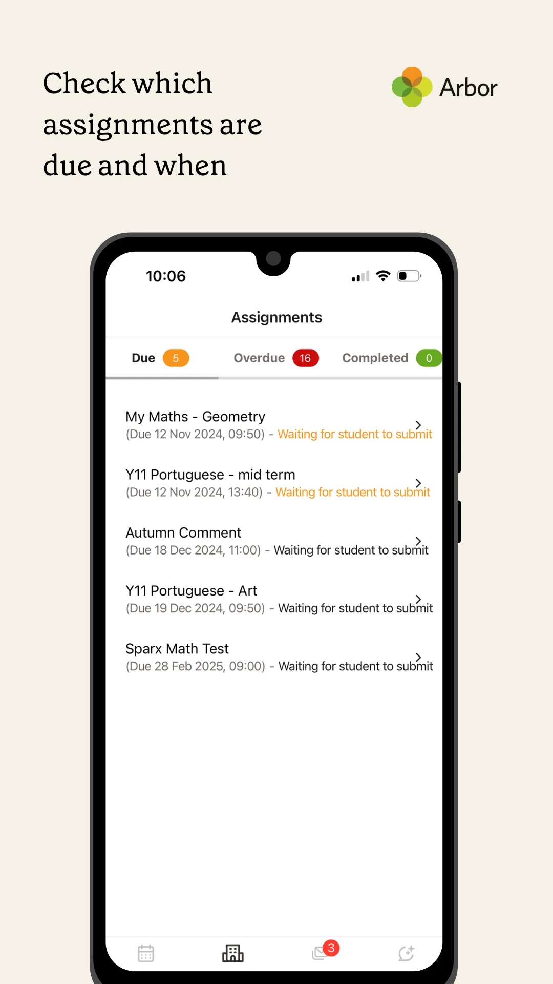 Arbor Student App screenshot