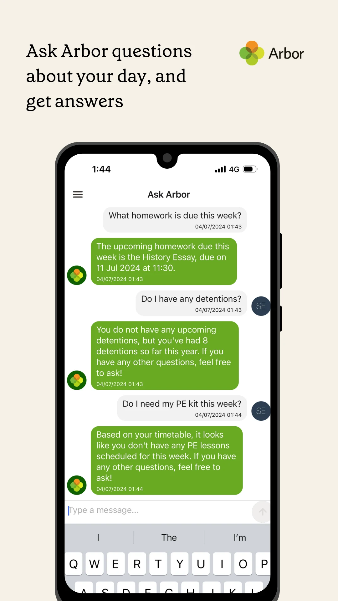 Arbor Student App screenshot